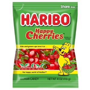 Haribo Gummi Candy, Happy-Cherries, 4 oz. Bag