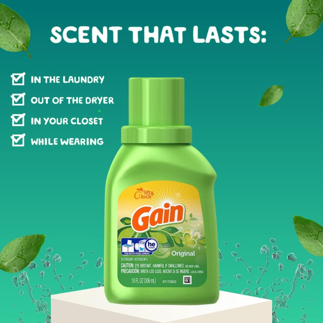 Gain Liquid Detergent, Original Scent, 10 Ounce - Image 2