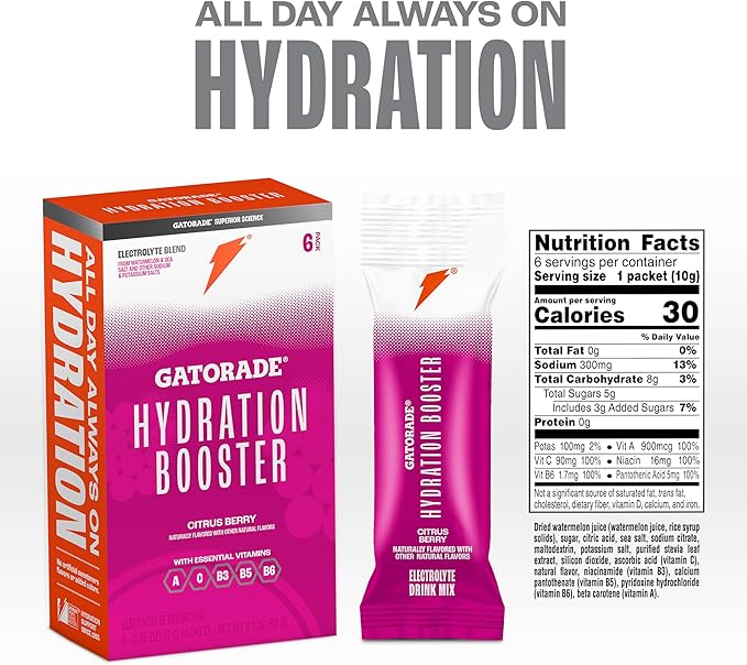Gatorade Electrolyte Booster | Citrus Berry | Rapid Hydration Mix Packets - Image 2